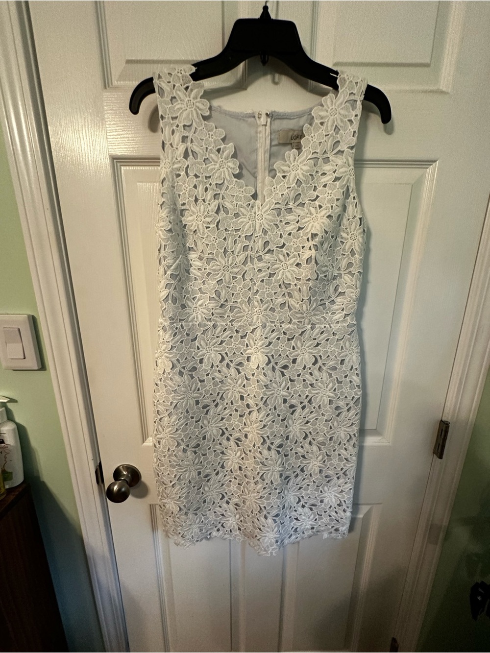 LOFT White Floral Lace Sheath Mini Dress
